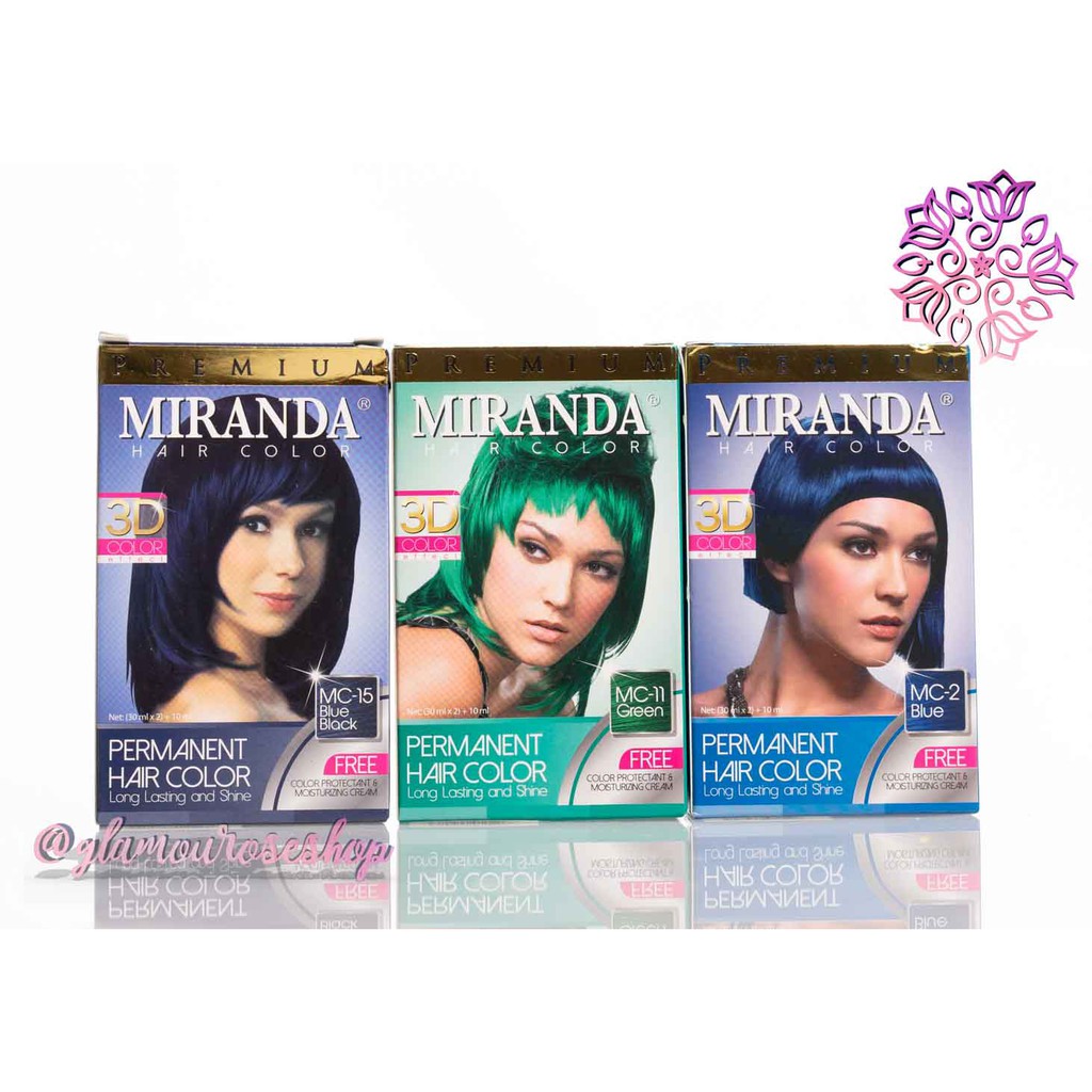 ❤️Glamouroseshop❤️ Miranda Premium Hair Color Cream 30ml + Peroxide 30ml Cat Rambut Miranda Pastel