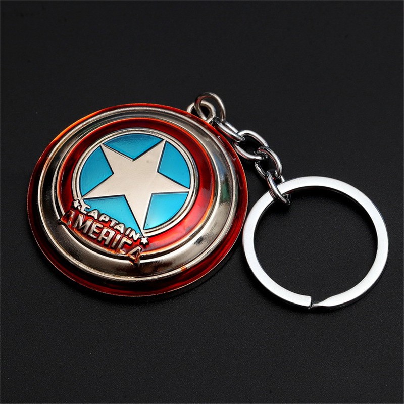 1pc Gantungan Kunci Bentuk Perisai Captain America Bahan Alloy