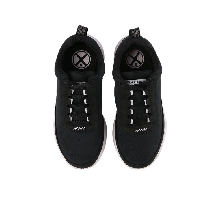 SEPATU SNEAKER HUSH PUPPIES PRIA ORIGINAL CASUAL KETS ASLI HITAM HM059