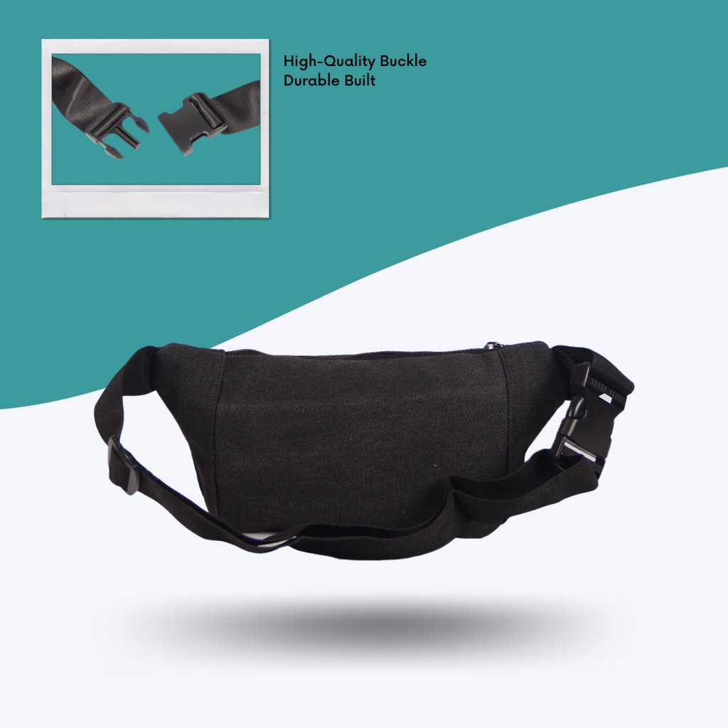 Waistbag Kanvas Denim POLO HUMMER - Tas Pinggang Import