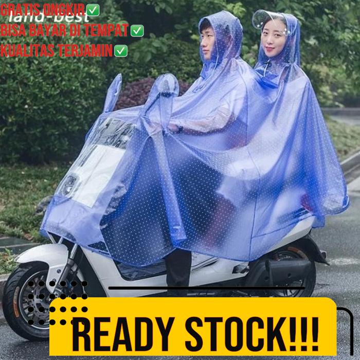 Jas Hujan Ponco 2 Kepala Bonceng Full Body/Jas Hujan Motor Dewasa P