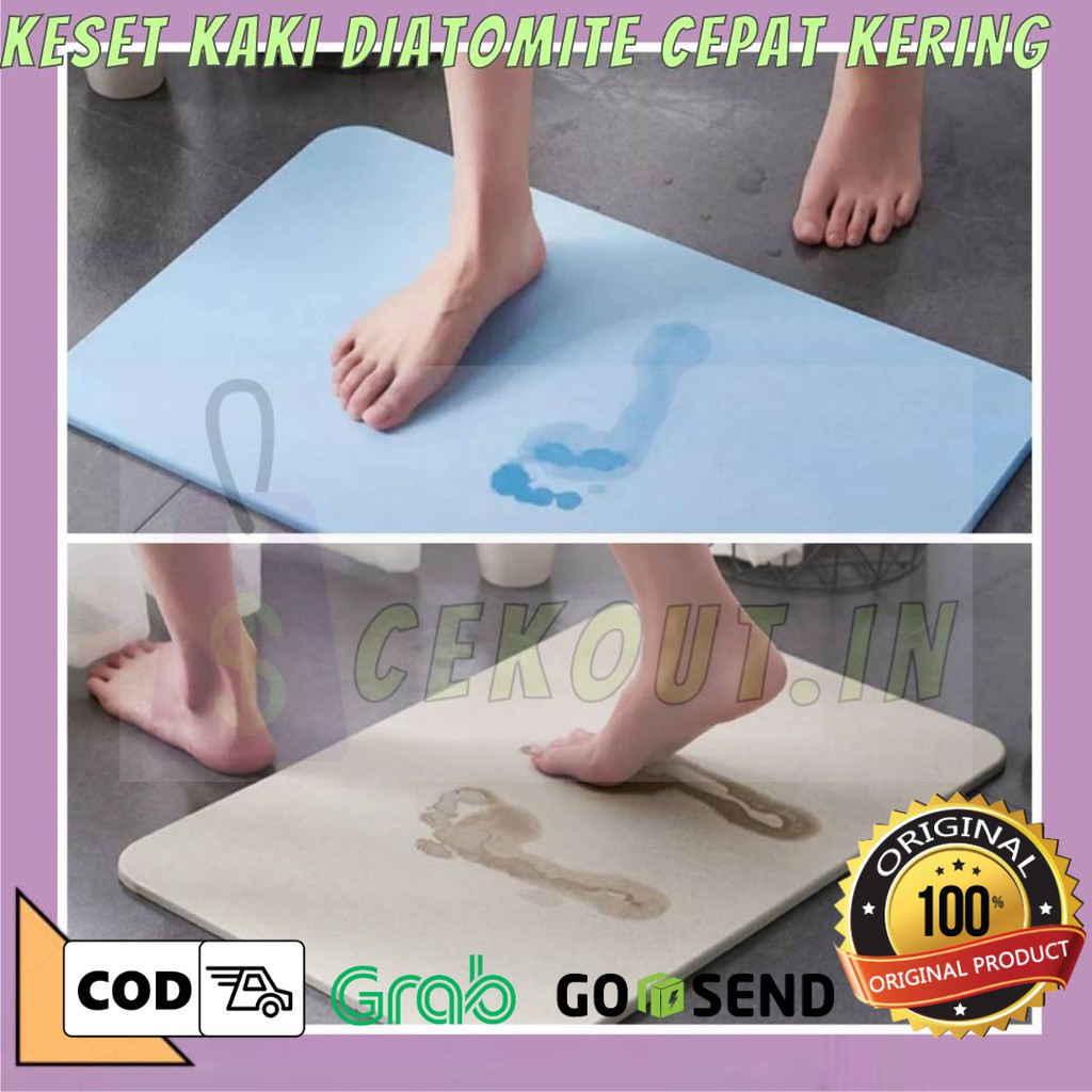 Diatomite Bath Mat Anti Licin/Keset Kaki Diatomite Cepat kering/Keset kaki anti licin