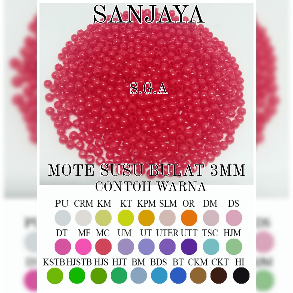 MOTE SUSU / MANIK SUSU / MANIK SUSU PASTEL / MOTE BULAT / MANIK BULAT / MANIK SUSU BULAT / MOTE SUSU BULAT 3MM