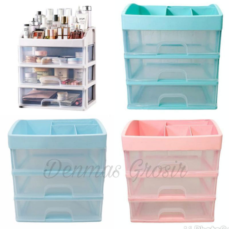 (COD) Rak Laci Kosmetik Susun 3 JUMBO / Rak Makeup Organizer / Rak Kosmetik Viral