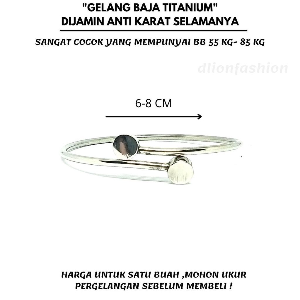 GELANG CUFF DEWASA BAJA PUTIH MODEL PENTUL GEPENG SILANG,BISA UNTUK PRIA DAN WANITA,UKURAN FLEKSIBEL