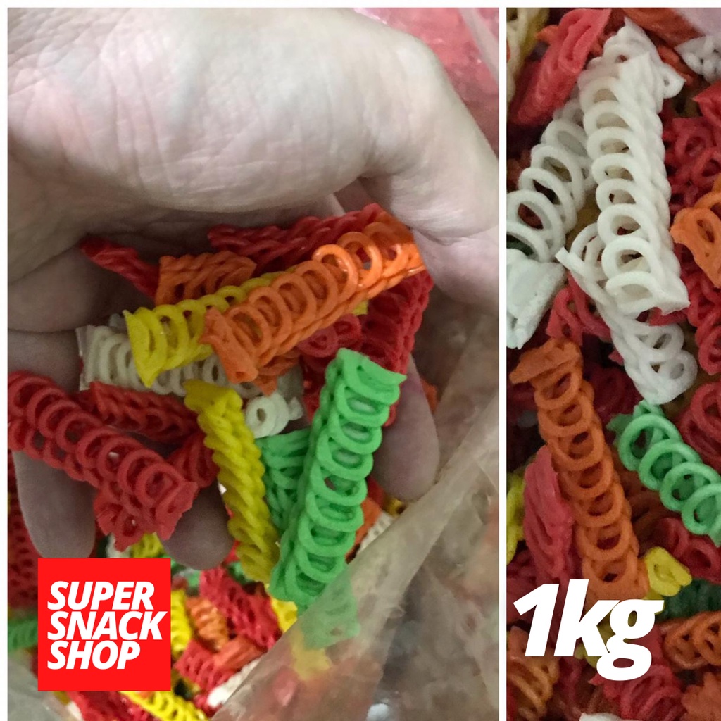 KERUPUK SEBLAK MENTAH / KRUPUK KERING / KERIPIK KERUPUK RANTAI / RANTE / KEPANG WARNA 1KG