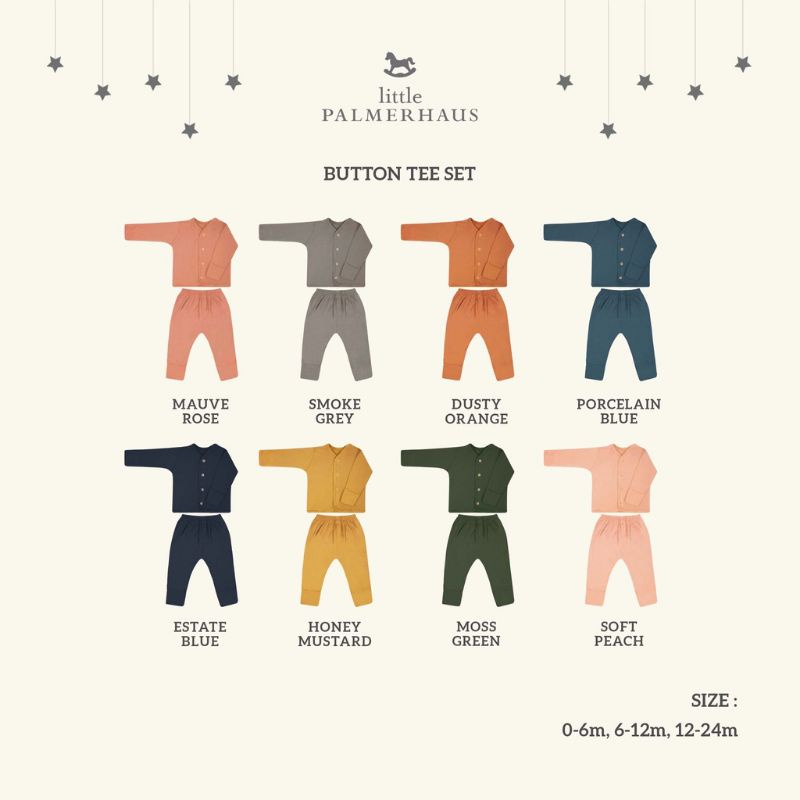 Little Palmerhaus Button Tee Long Sleeve Piyama Bayi