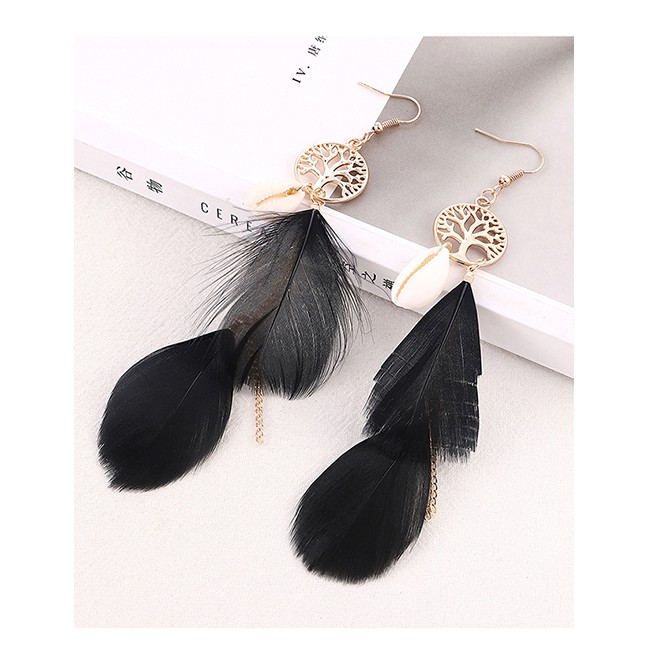 LRC Anting Gantung Fashion Tassel Wisdom Tree Earrings Y6127X