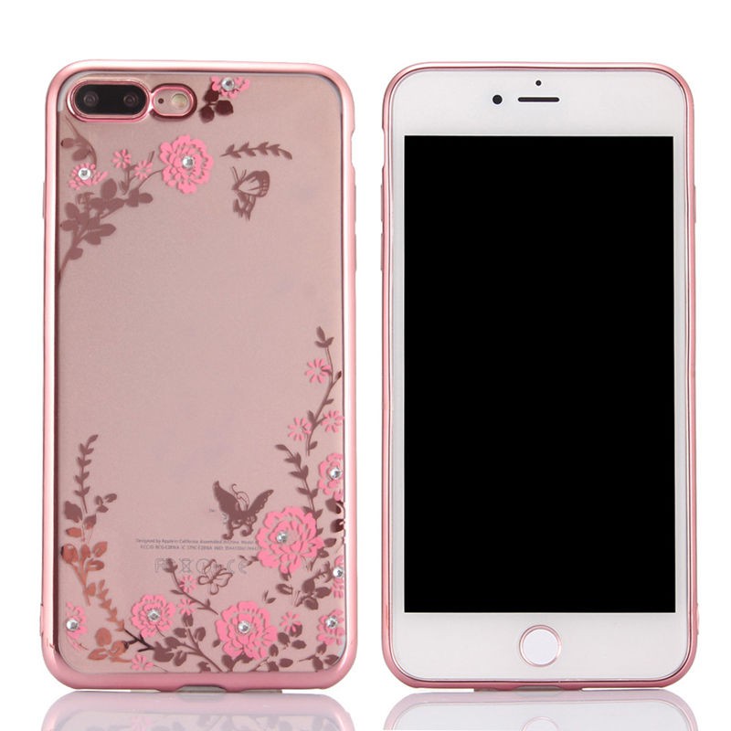 TPU Flower iPhone 7 / 7 Plus Silicone Diamond Soft Case Blink Softcase