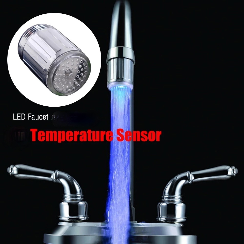 Keran Air Dengan Lampu Led Sensor Suhu Dapat Berubah Warna Untuk Dapur / Kamar Mandi