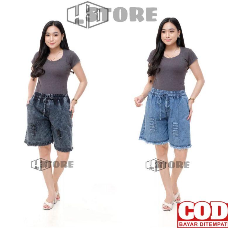 [PRODUK KIT] Celana kulot jeans pendek 3/4 wanita celana pendek hotpants standart dan jumbo.celana k