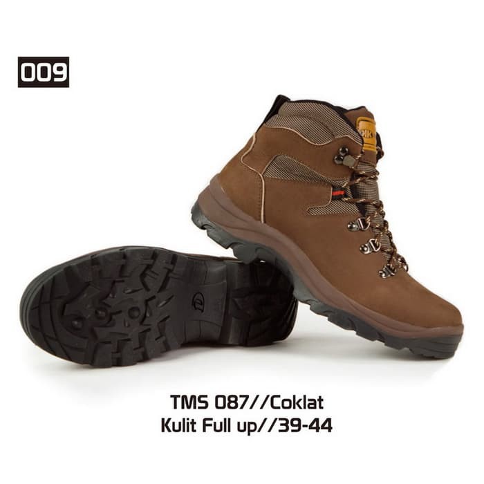 Limited - Jual Sepatu Boots Outdoor Dan Hikking Pria Kulit Cibaduyut ATMS 087 - Cokelat
