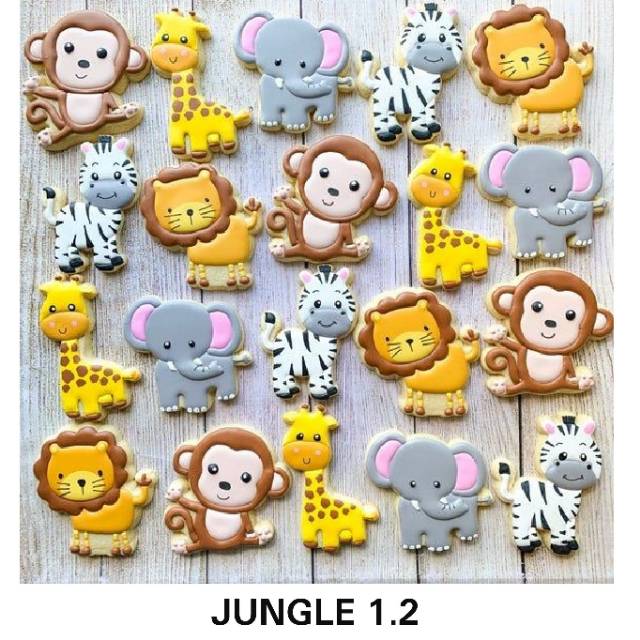 

IHANALICIOUS Butter Cookies Tema Jungle Animal Hewan Hutan (kukis hias karakter) kue kering karakter