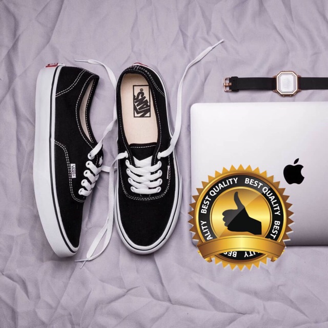 Sepatu Vans authentic black white Premium IMPORT