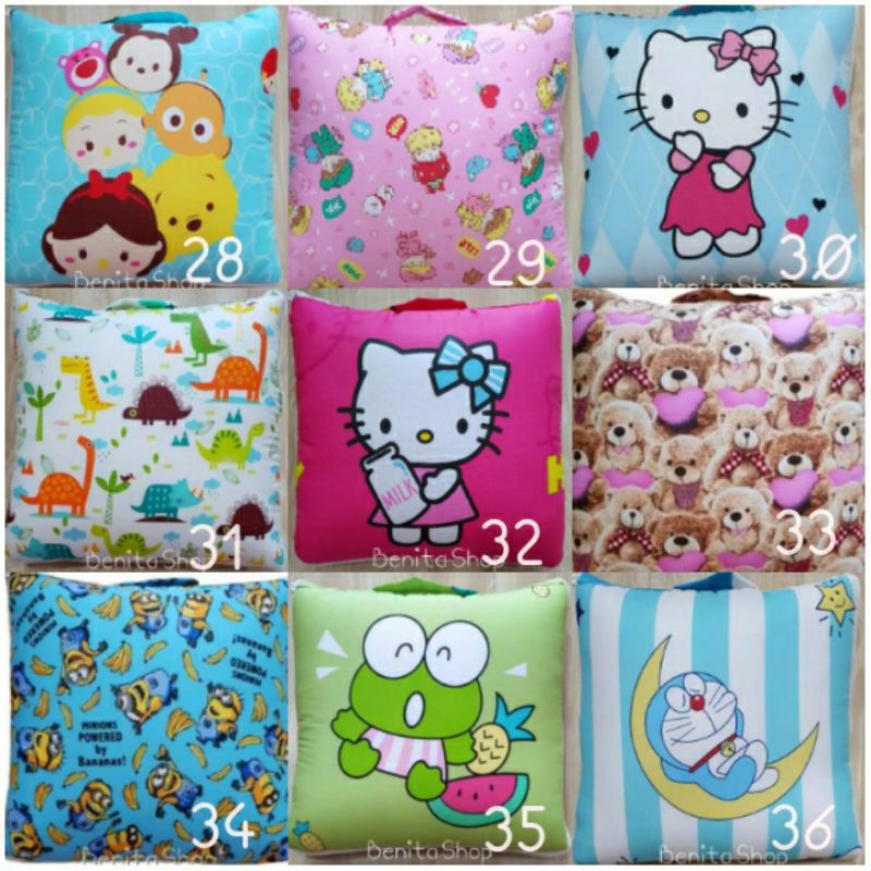 Bantal Selimut / Balmut Mini Karakter Kain Cvc