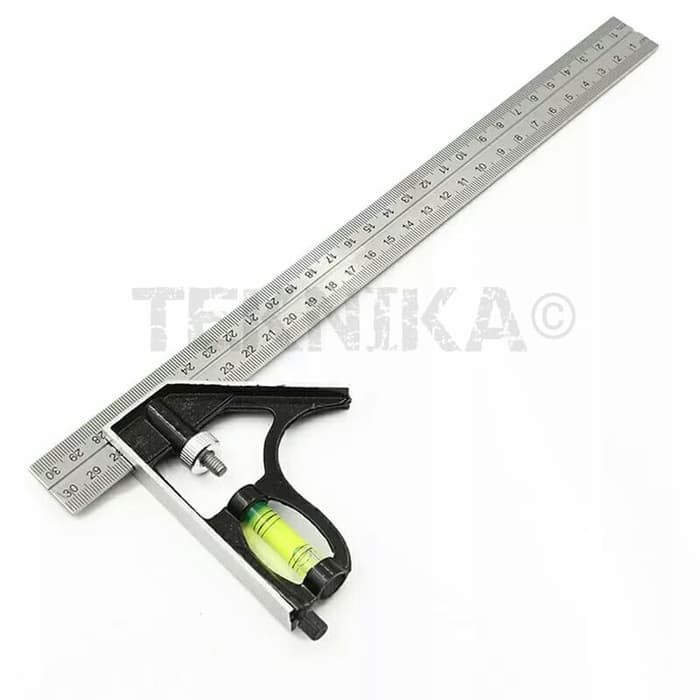 Waterpass Ruler Siku Sudut Stainless 30cm Penggaris Siku