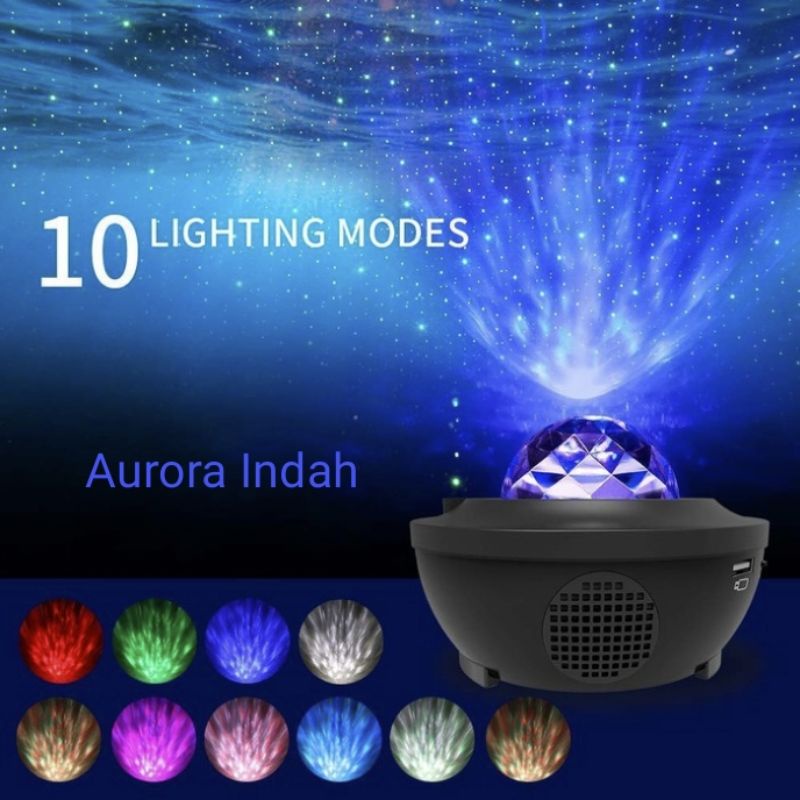 Proyektor lampu Dengan Speaker Langit Malam Bintang 2in1 Galaxy Nebula Lamp Starry Projector Light Lampu Tidur/Lampu Hias