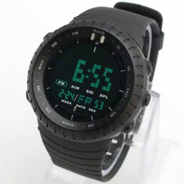 JAM TANGAN PRIA DIGITAL ANTI AIR SUNTO COREE  SPORTY OUTDOOR STRAP RUBBER BLACK