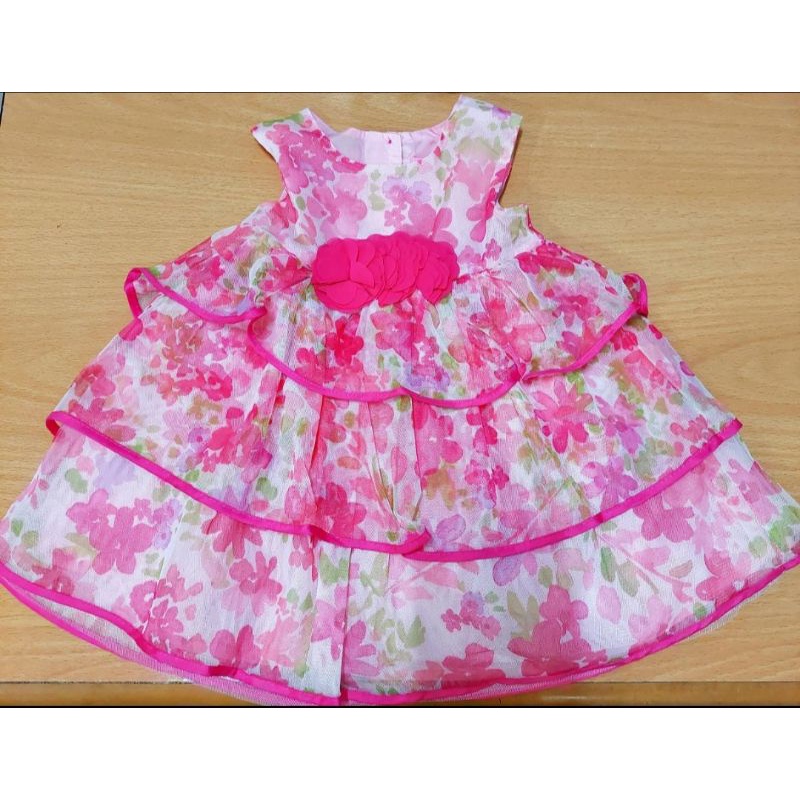 Dress Bayi Perempuan cantik halus BG3016 Dress Place Pink Rumbai
