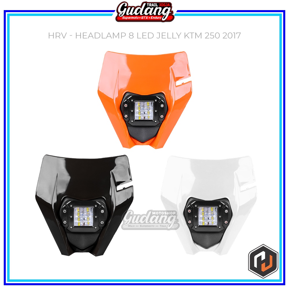 Headlamp Reflektor Lampu Depan KTM 250 2017 KTM 2014 CRF 150L 2018 Standar 8 LED Jelly 12 LED  2W HRV Hitam Orange Putih