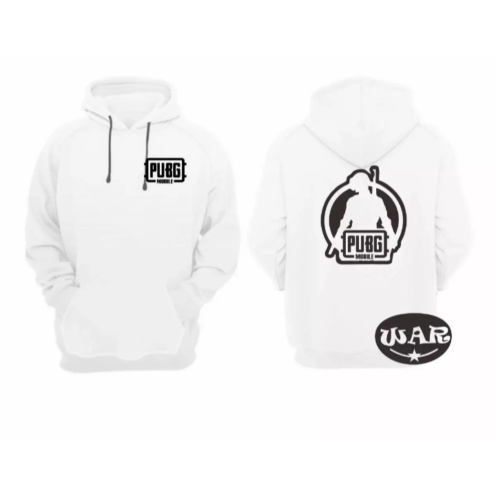 Jaket Sweater Hodie Pria Jumper Polos Bahan Fleece Hodie PUBG Mobile Battleground ..!!Logo Black