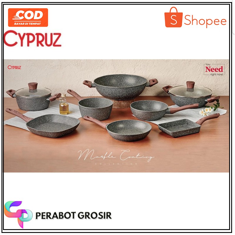 Cypruz Marble Pan marble panci fry pan fry wok