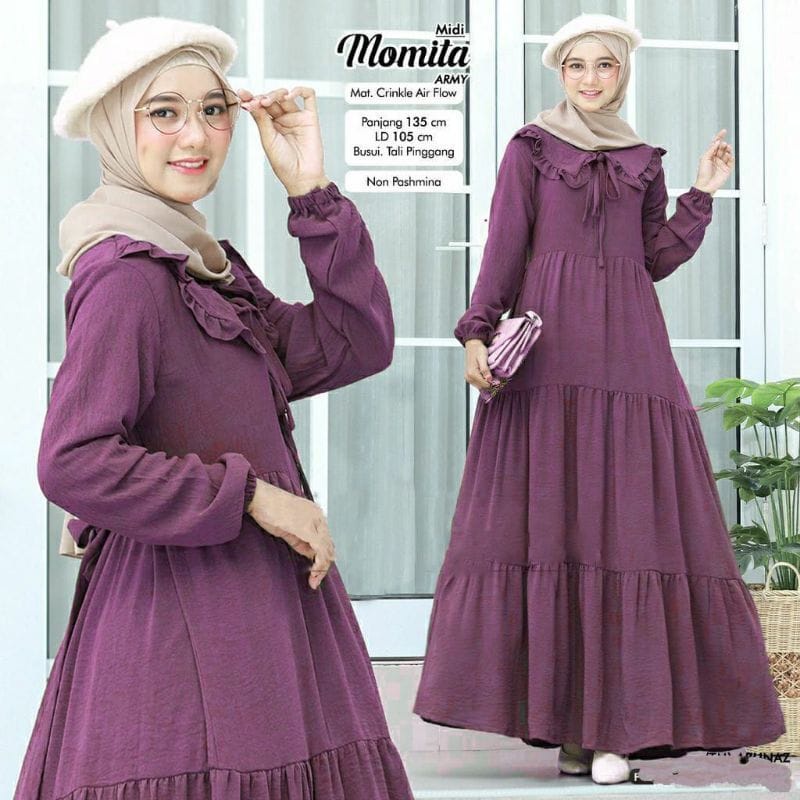 midi dress korea / midi dres / midi dress jumbo / GAMIS / gamis wanita / dress wanita