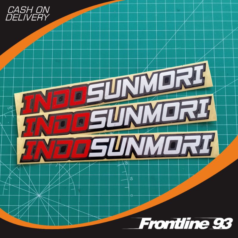 Cetak Sticker Cutting Logo Indo Sunmori Custom Stiker Cutting Racing Motor Mobil Helm