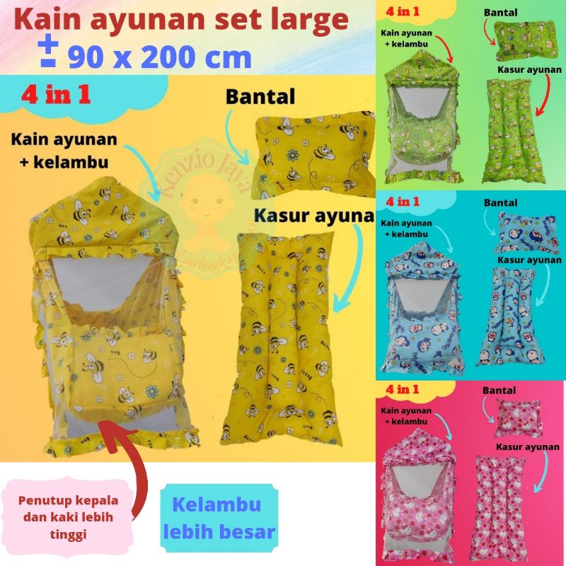 kain ayunan set kelambu plus kasur