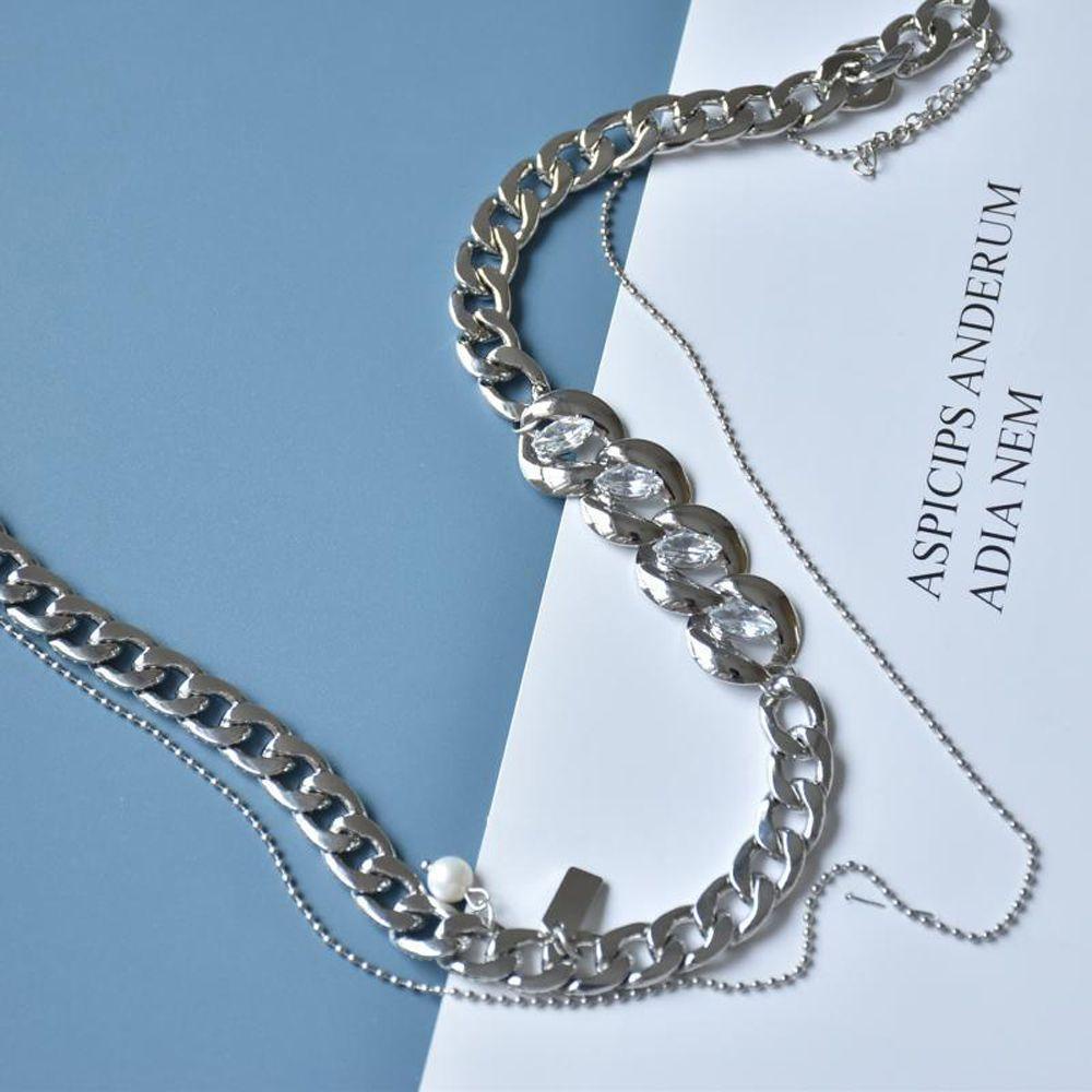 Mxbeauty Kalung Wanita Mewah Retro Hiphop Rantai Tebal Kepribadian Unisex Gaya Korea Choker