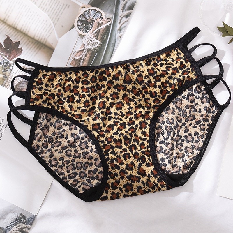 Celana Dalam Wanita Sexy Motif Leopard Sexy G String Transparan Brukat