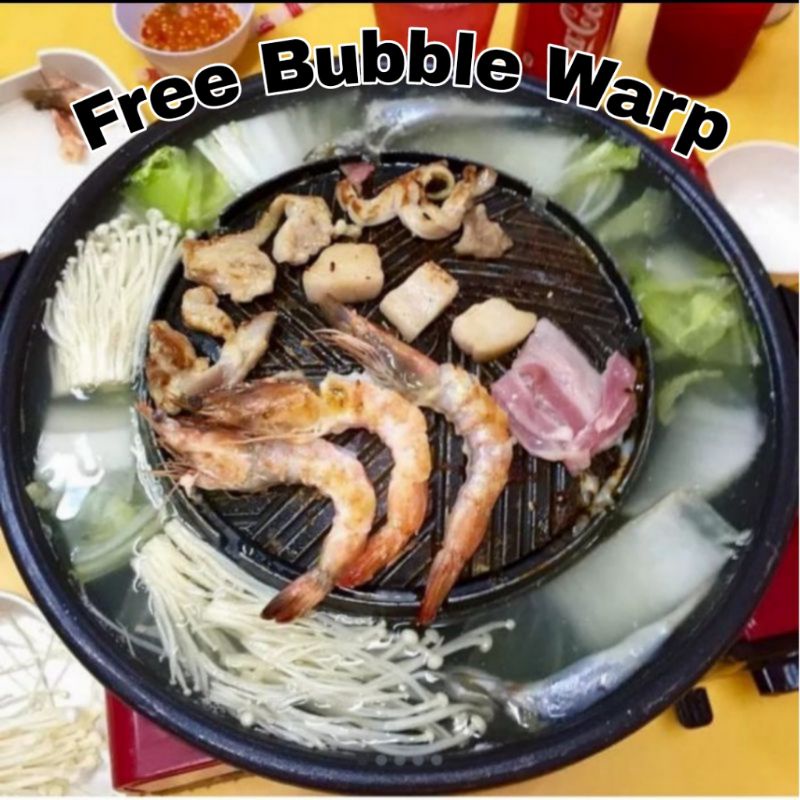 PROMO panggangan bbq grill plate  FREE KOMPOR / bulgogi pan 2 in 1 mookata / Korean Yakiniku grill pan 2in1 / panci shabu grill / panggangan bbq Korean grill bahan teflon persegi / panggangan sate ayam ikan serbaguna / bbq plate shabu dan grill mookata