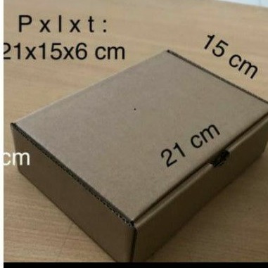 

Kardus kotak karton uk 21 x 15 x 6 cm