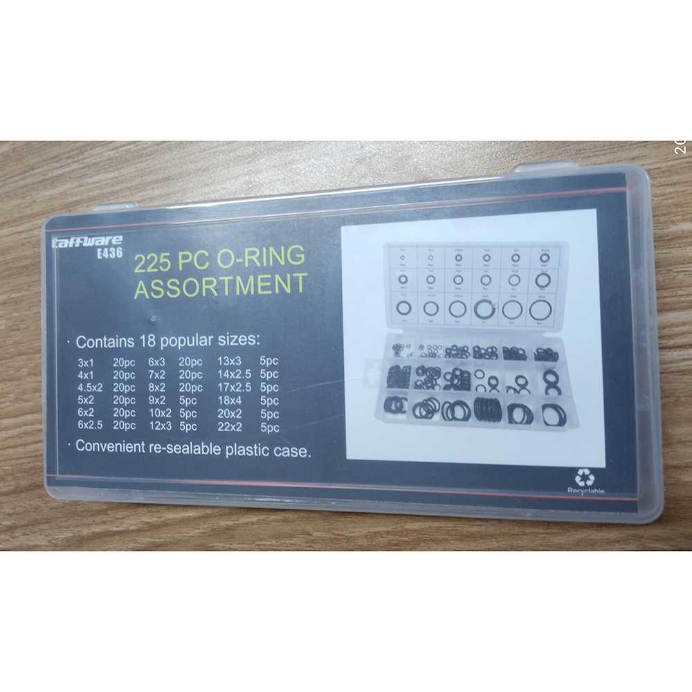 Karet Rubber O Ring Seal Tightening 225 Pcs /  Karet O Ring Seal pencegah Kebocoran Angin / Sil Rda Mesin Pompa Drag Keran Springkel Sil Senapan Angin Sharp Inova Lengkap Komplit / Karet Seal Pipa Regulator Squat / O Seal Murah Original