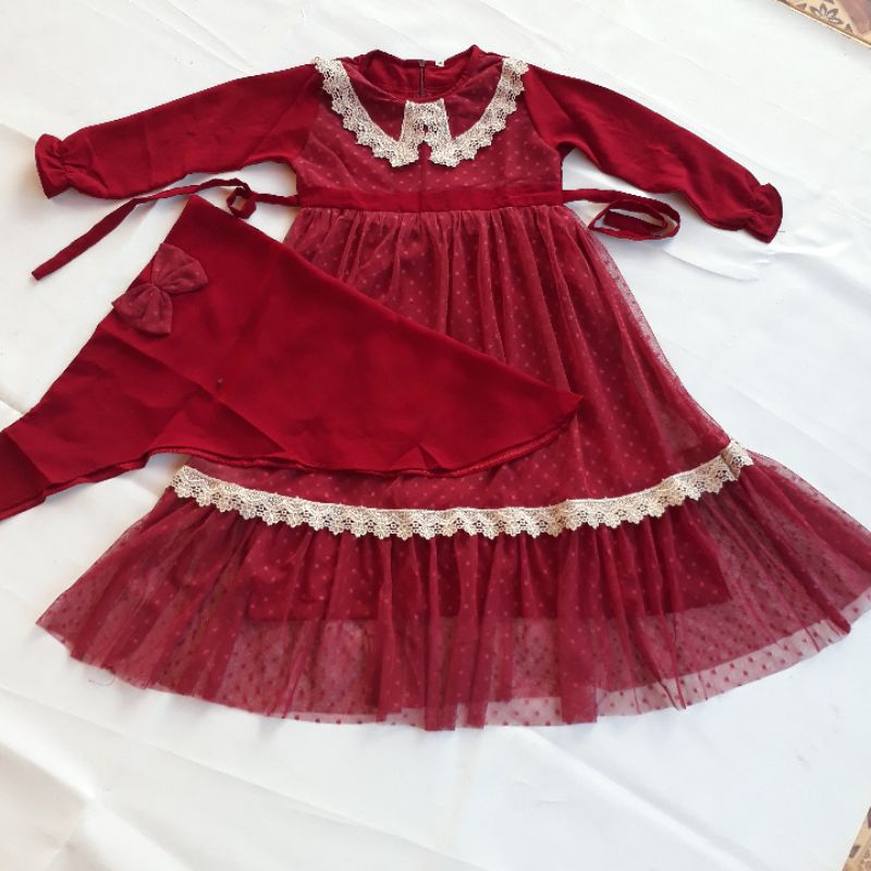 SET GAMIS Anak Tile Doty Gamis Tutu Pesta