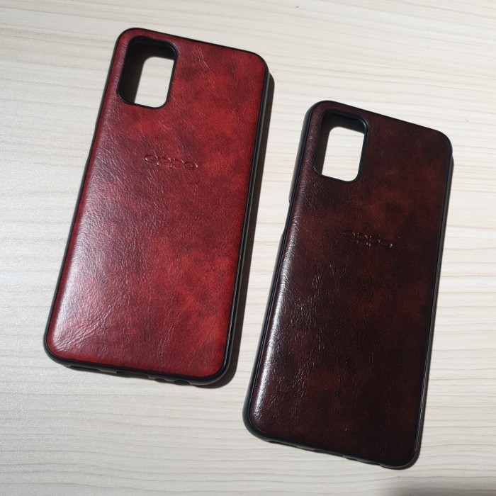 OPPO A15/A53/A33 CASE SOFTCASE LEATHER LOGO CASE, CASE KULIT SINTETIS