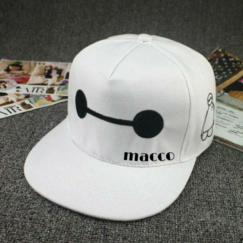topi anak macco/topi brand macco ori/ topi anak dostro-T baymaxPutih