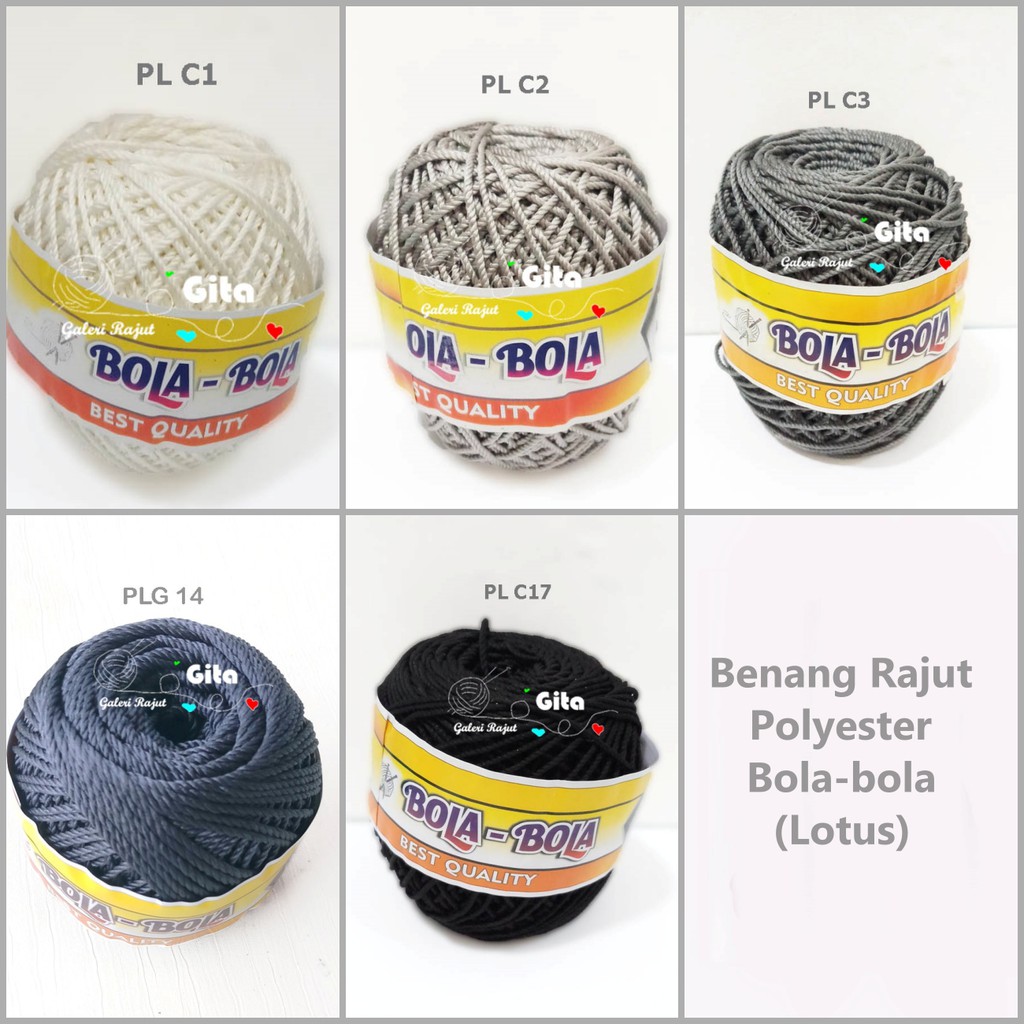 Benang Rajut Poly Bola-bola/Polyester Bola-Bola/Poly Lotus