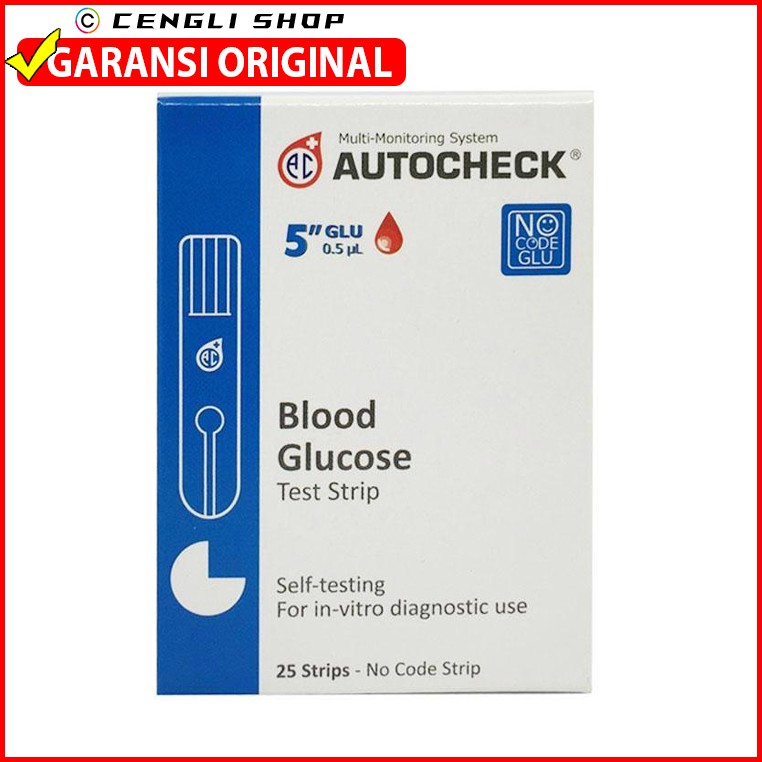 AUTOCHECK BLOOD GLUCOSE STIK STRIP TES GULA DARAH REFILL AUTO CHECK TEST