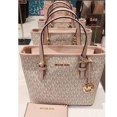 MK Jet Set Travel Extra-Small Logo Top-Zip Tote Bag Vanilla Blush