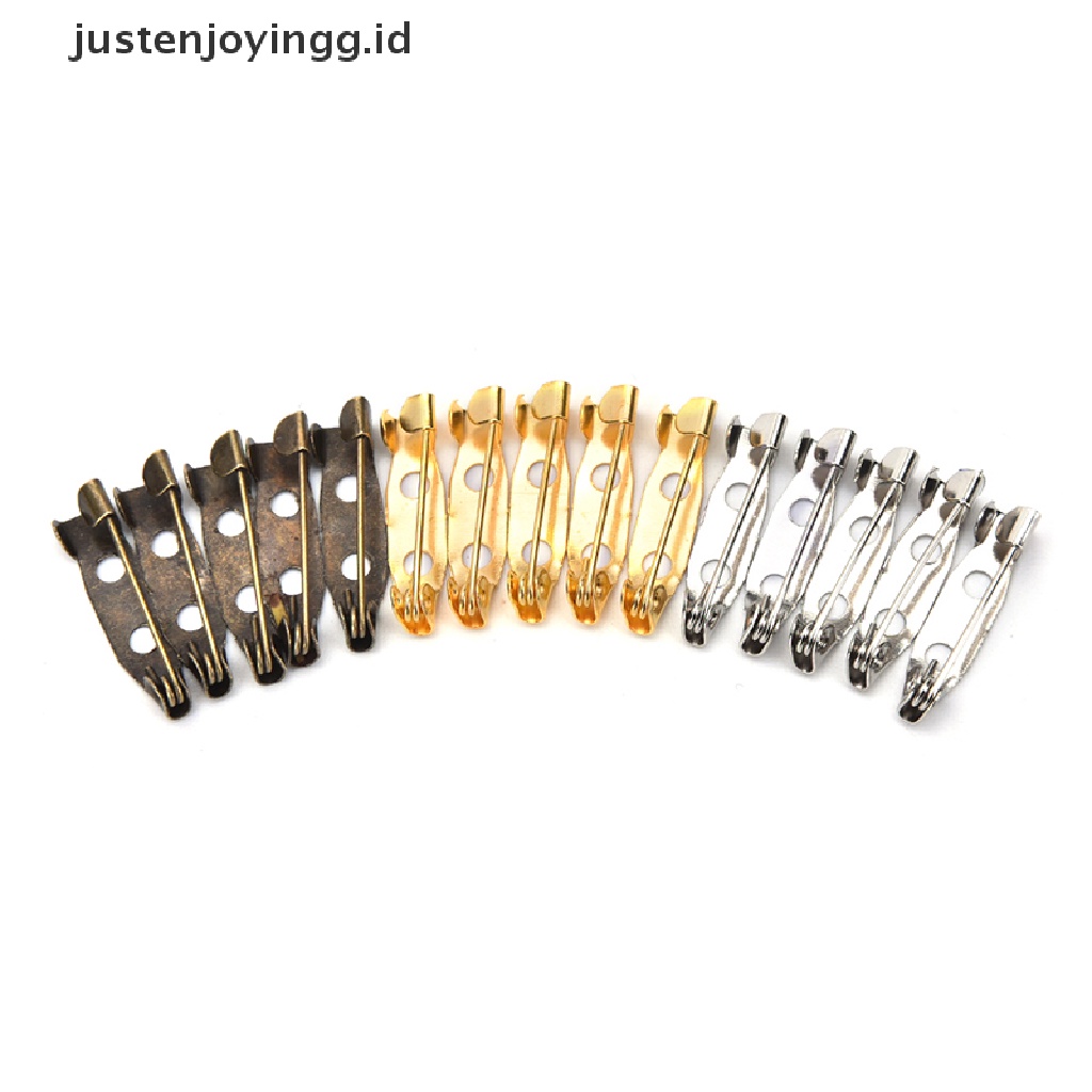 【justenjoyingg.id】 50pcs Safety Brooch Catch Bar Locking Pins Back Base Findings DIY Craft 20mm .