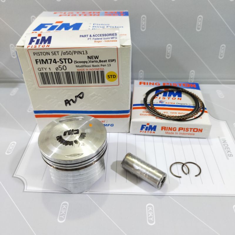 Piston seher kit fim beat fi es scoopy fi esp vario esp fim 74 std, 50 ,100,150,200