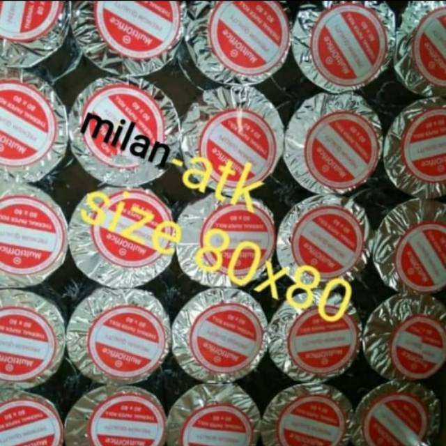 

Kertas thermal register roll size 80 x 80 isi 50 roll.