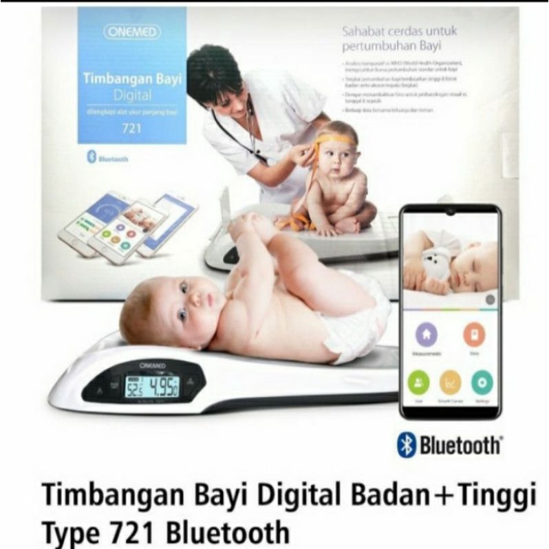 Timbangan bayi onemed dan tinggi badan plus bluetooth