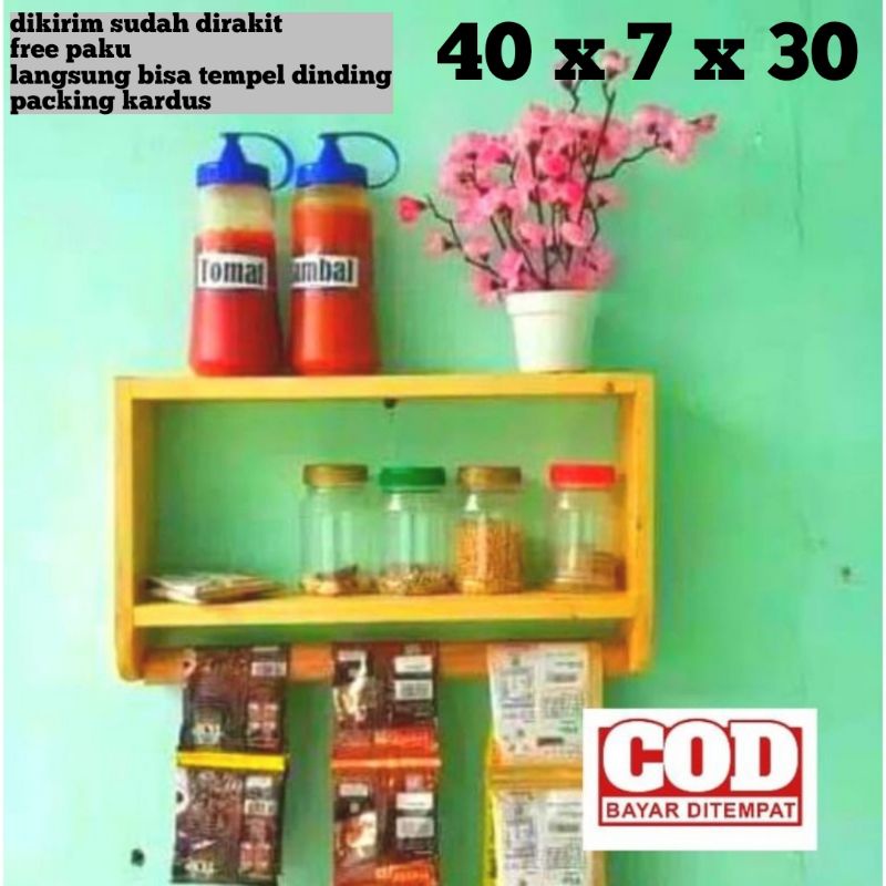 rak bumbu dinding / rak bumbu tempel dinding / rak bumbu kayu / rak bumbu kayu murah / rak serbaguna