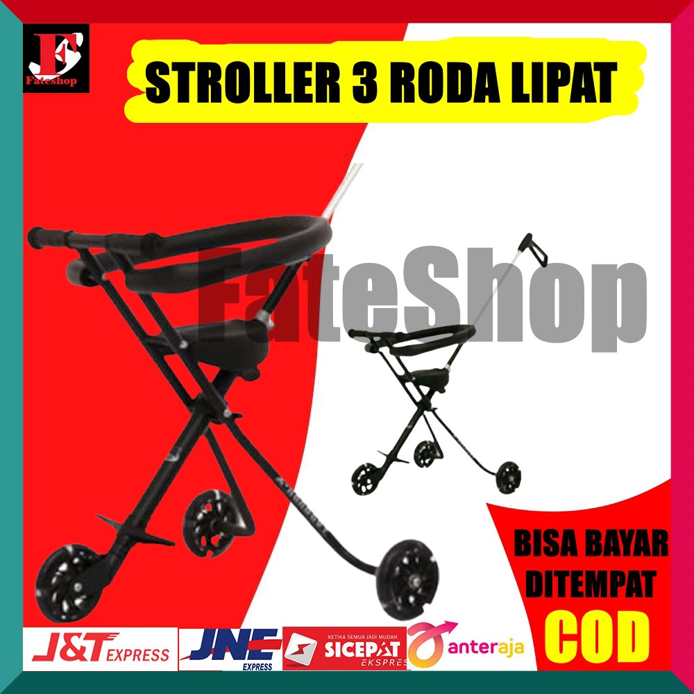 Sepeda Kereta Dorong Anak Bayi Duduk Bisa Lipat Portable Roda 3 Roda Stroller Scooter Murah Laris A7