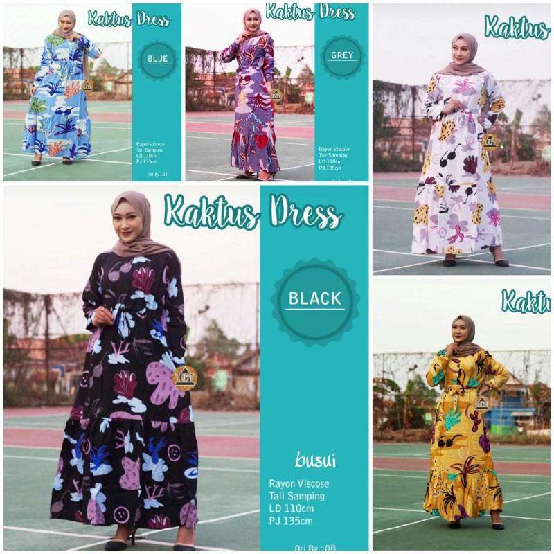 Gamis Wanita Terbaru Bahan Rayon Viscose Resleting Depan