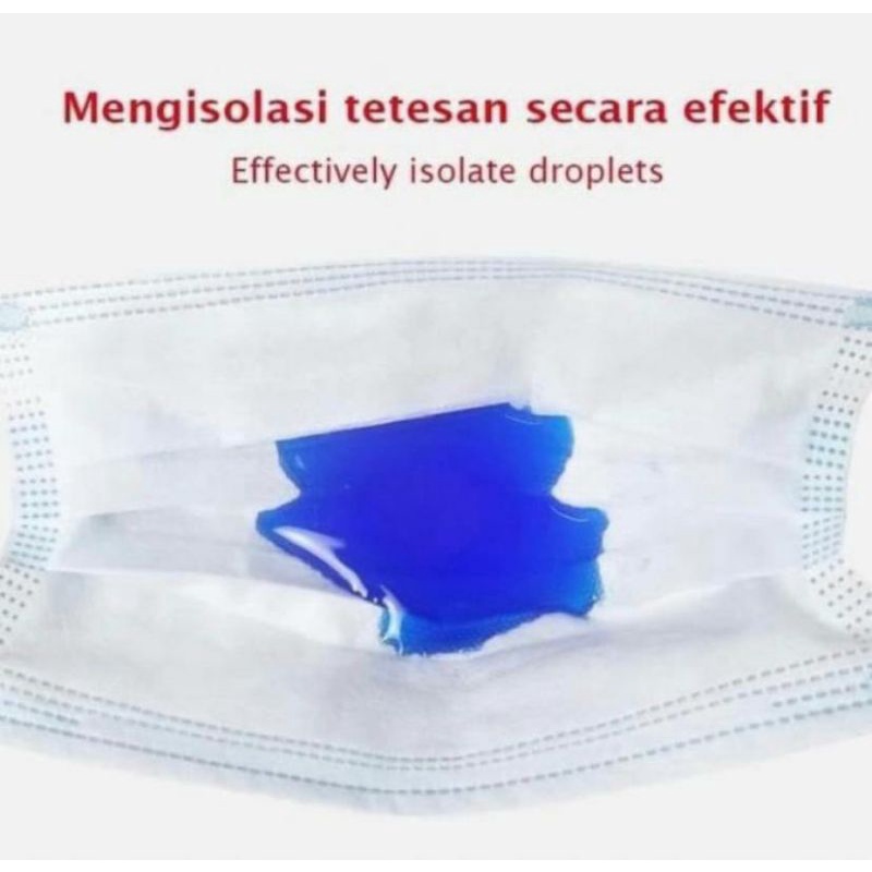 masker medis 3 ply merek orlee warna putih isi 50per pck