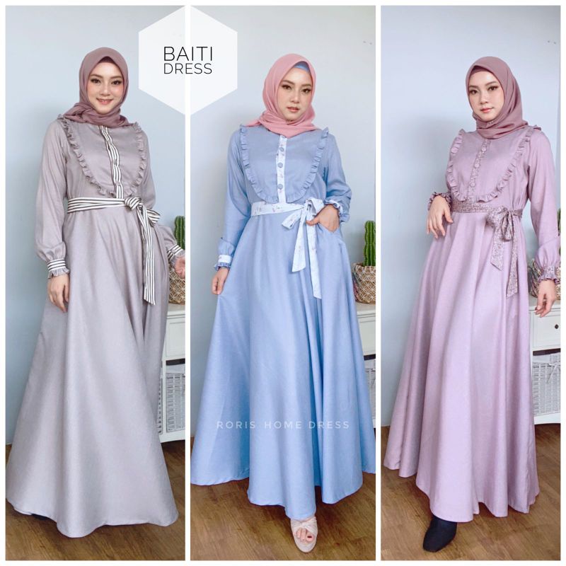 Roris Fasion BAITI Dress | Gamis model terbaru untuk remaja dan dewasa + Free masker