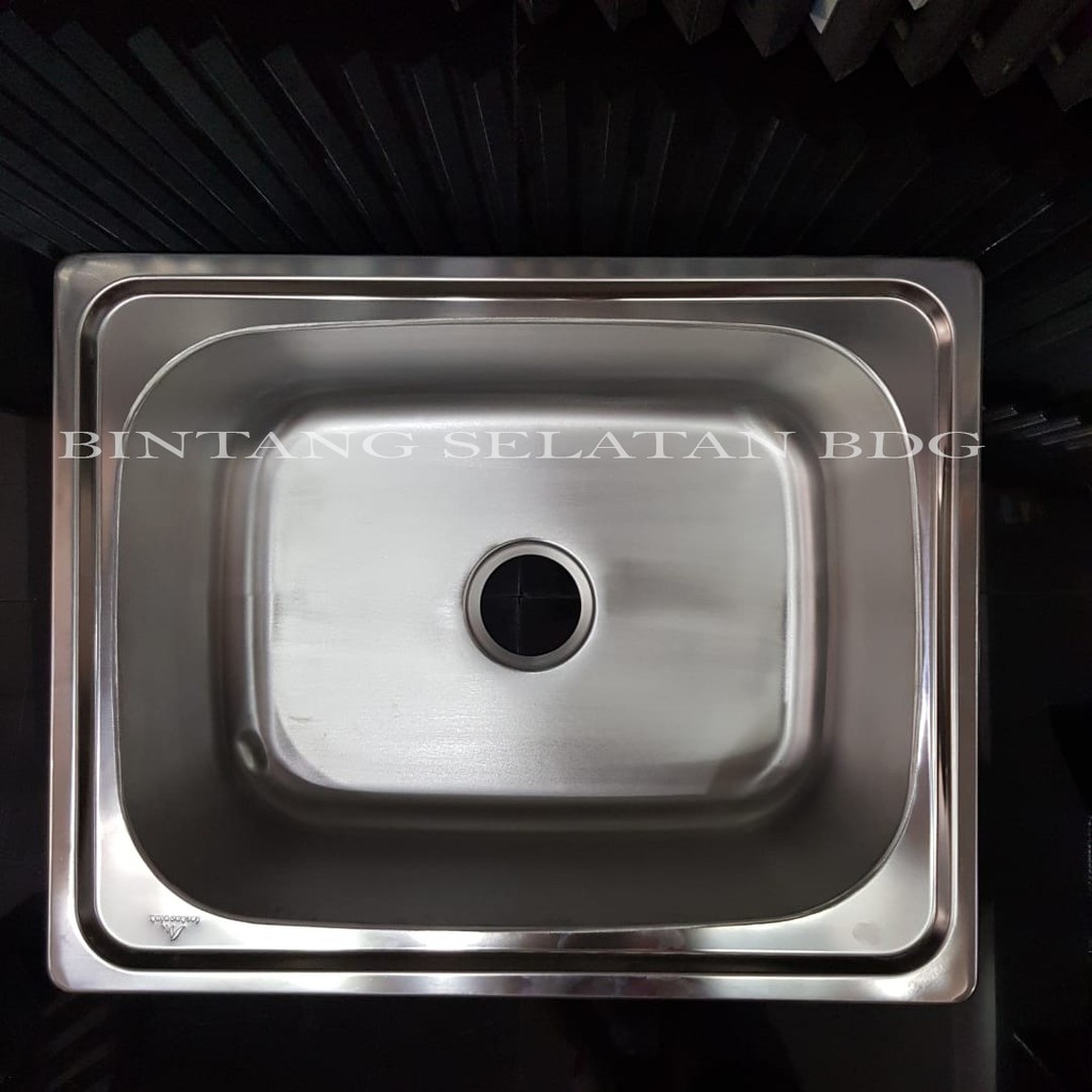 SINK BAK CUCI PIRING TS 60X48X20 1 LUBANG TEBAL BONUS AFUR 6048